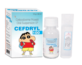 CEFDRYL 100 SUSPENSION 30ML WITH WATER